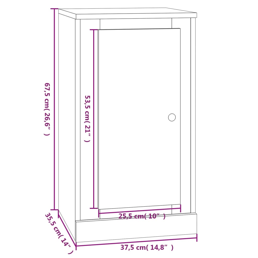 Komoda siva sonome 37,5x35,5x67,5 cm konstruirano drvo