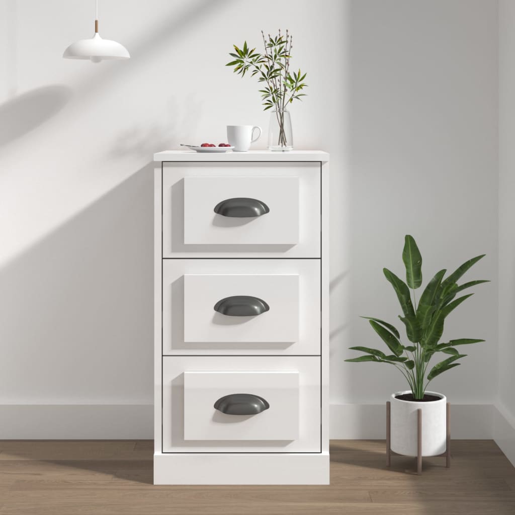 Komoda sjajna bijela 36 x 35,5 x 67,5 cm od konstruiranog drva
