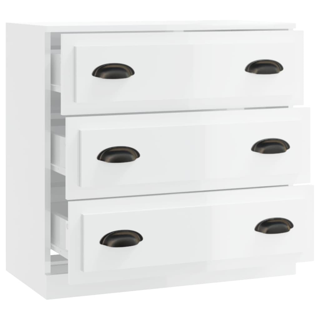 Komoda sjajna bijela 70x35,5x67,5 cm od konstruiranog drva