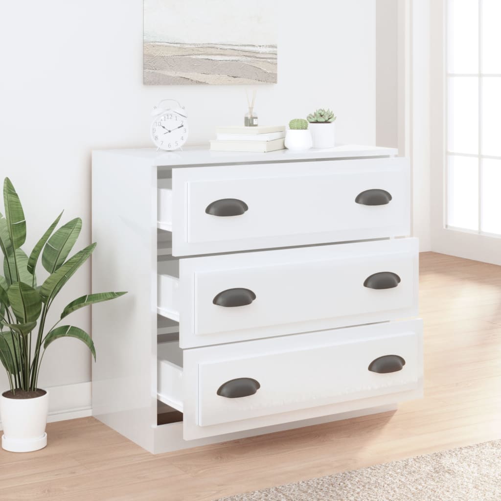 Komoda sjajna bijela 70x35,5x67,5 cm od konstruiranog drva