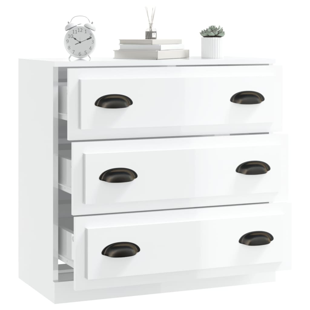 Komoda sjajna bijela 70x35,5x67,5 cm od konstruiranog drva