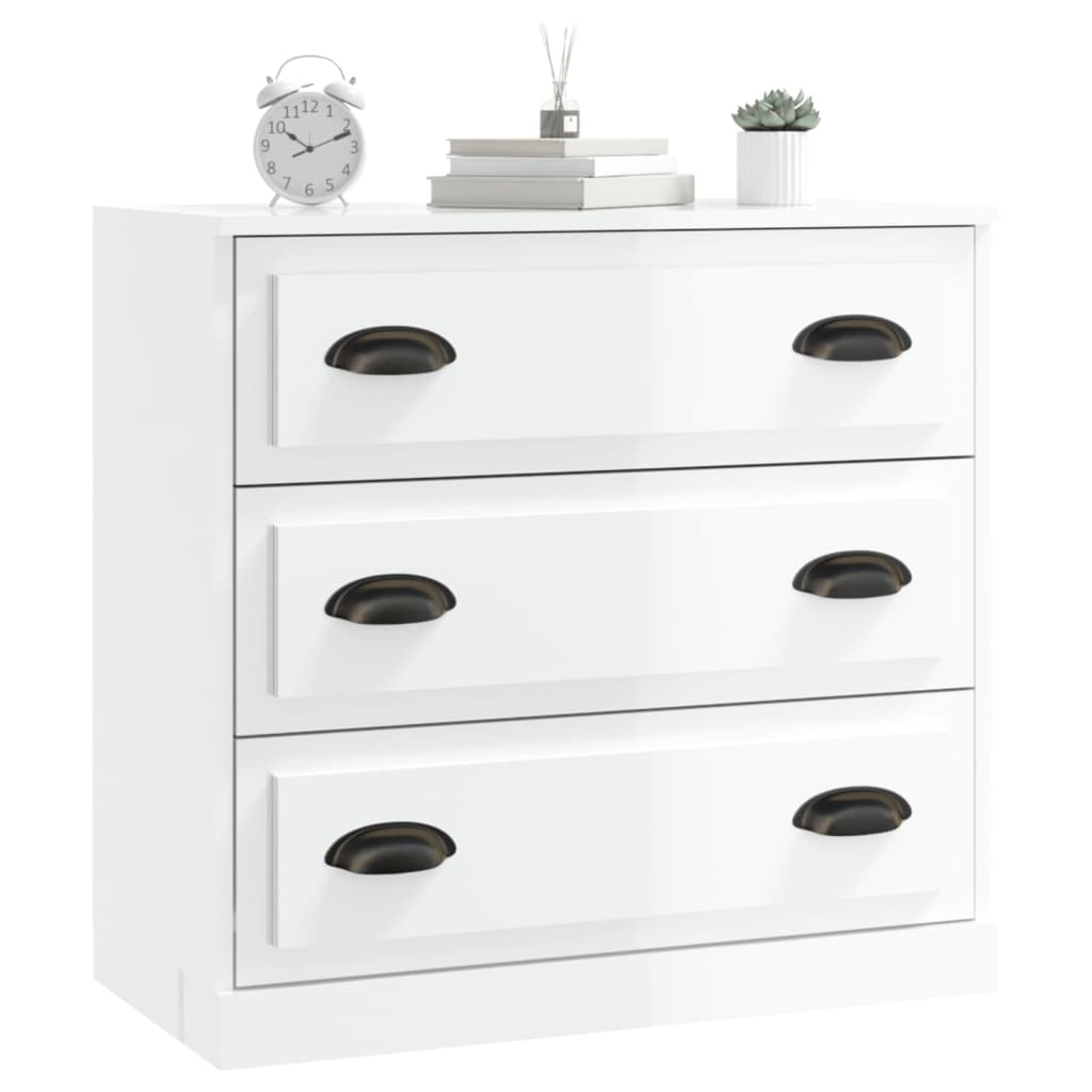 Komoda sjajna bijela 70x35,5x67,5 cm od konstruiranog drva