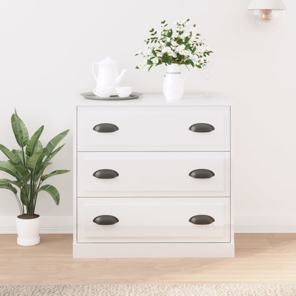 Komoda sjajna bijela 70x35,5x67,5 cm od konstruiranog drva