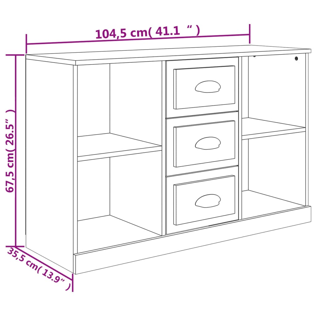 Komoda sjajna bijela 104,5x35,5x67,5 cm od konstruiranog drva