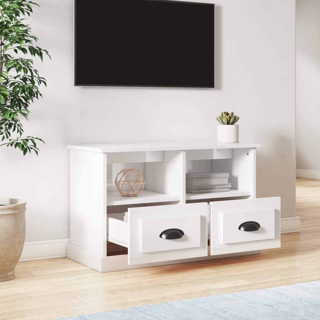 TV ormarić sjajni bijeli 80x35x50 cm od konstruiranog drva