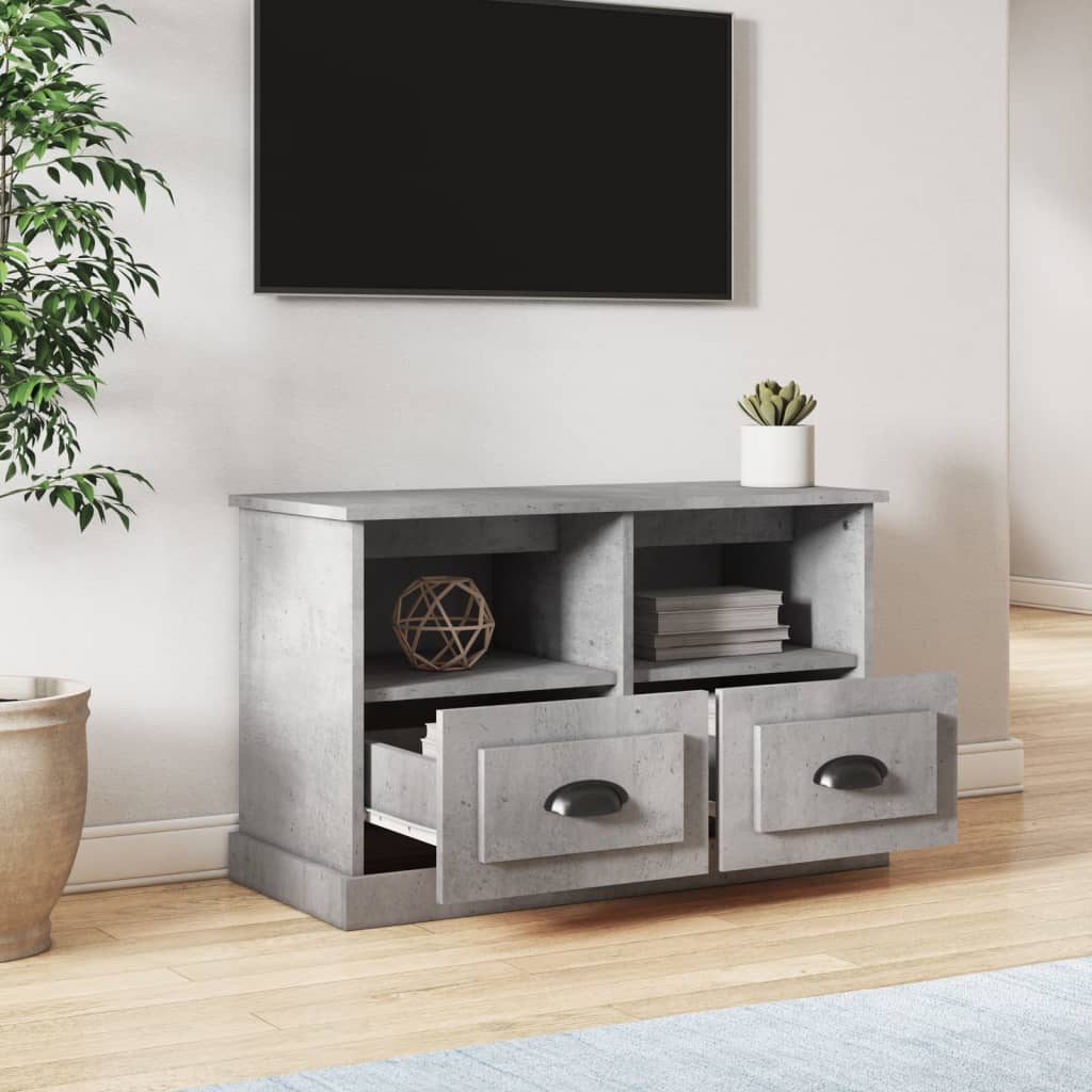 TV ormarić boja betona 80x35x50 cm konstruirano drvo