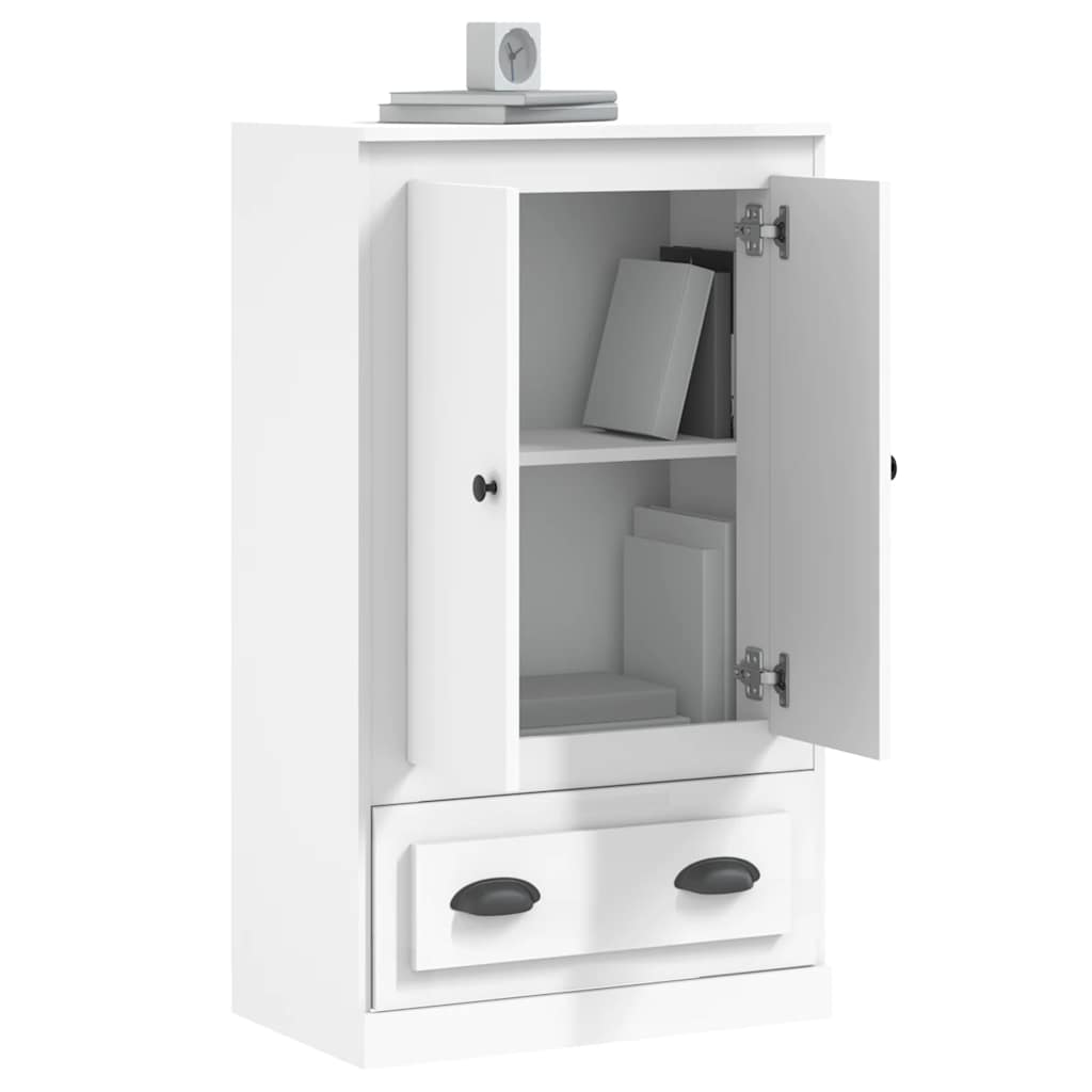 Visoka komoda bijela 60 x 35,5 x 103,5 cm od konstruiranog drva