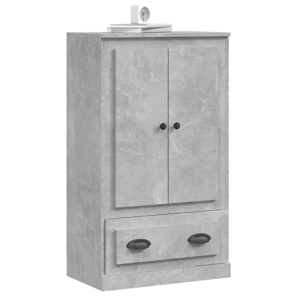 Visoka komoda siva betona 60x35,5x103,5 cm konstruiranog drva