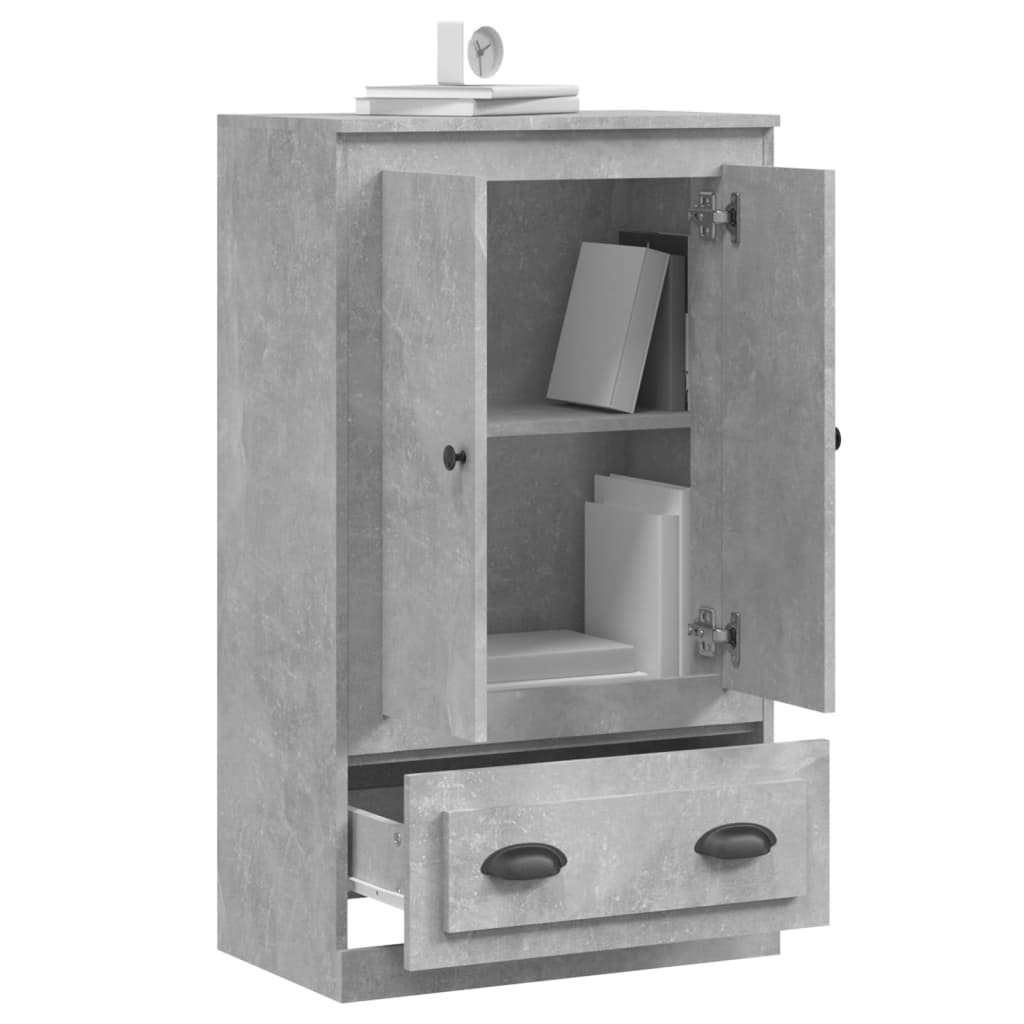 Visoka komoda siva betona 60x35,5x103,5 cm konstruiranog drva