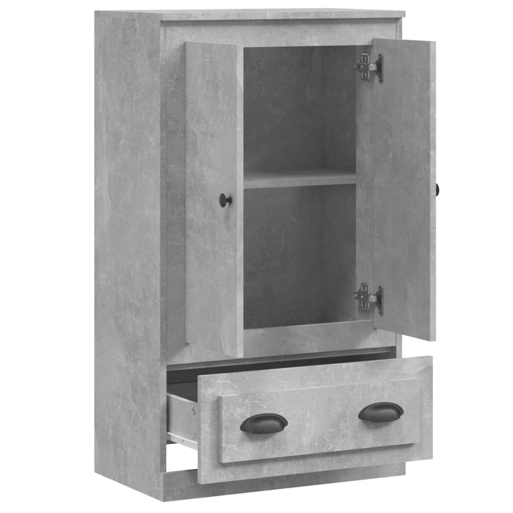 Visoka komoda siva betona 60x35,5x103,5 cm konstruiranog drva