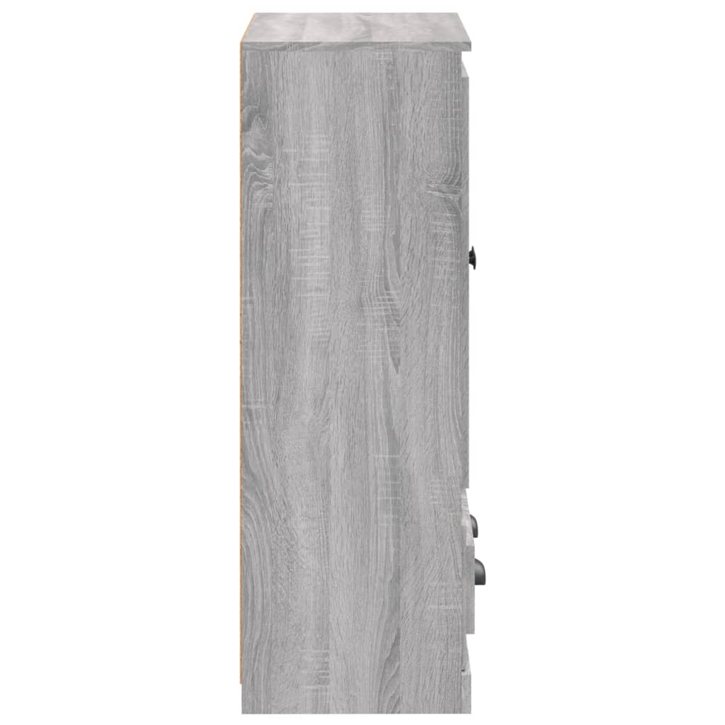 Visoka komoda siva sonome 60x35,5x103,5 cm konstruiranog drva