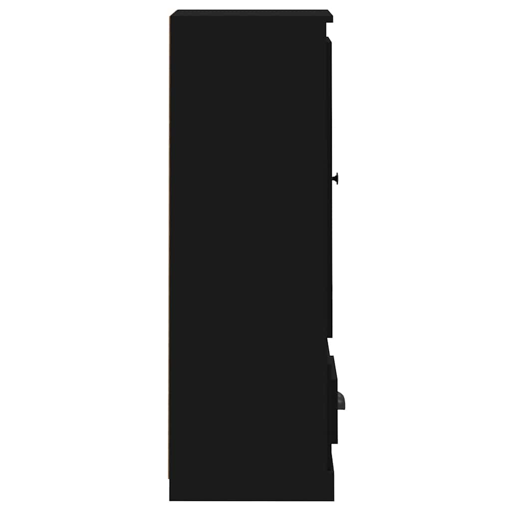 Visoka crna 36x35,5x103,5 cm konstruirano drvo