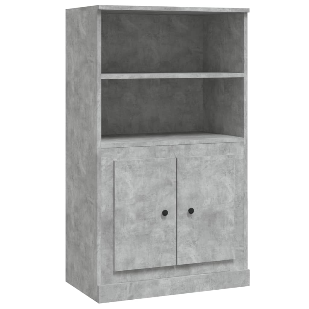 Visoka komoda siva betona 60x35,5x103,5 cm konstruiranog drva