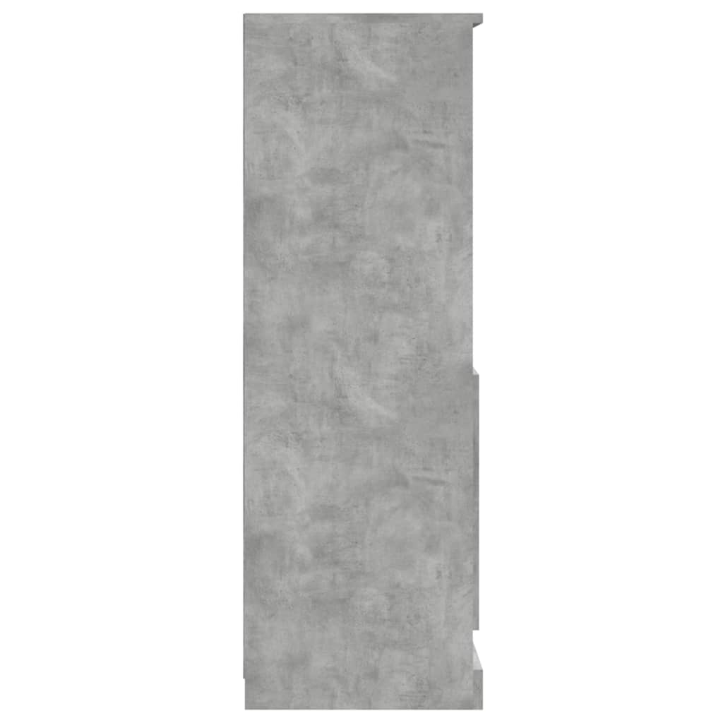 Visoka komoda siva betona 60x35,5x103,5 cm konstruiranog drva