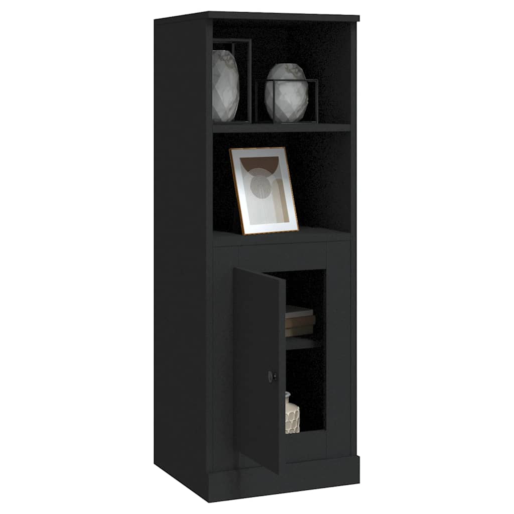 Visoka crna 36x35,5x103,5 cm konstruirano drvo