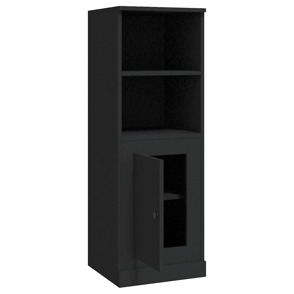 Visoka crna 36x35,5x103,5 cm konstruirano drvo