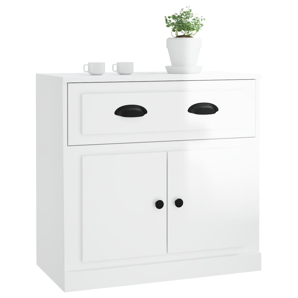 Komoda sjajna bijela 70x35,5x67,5 cm od konstruiranog drva