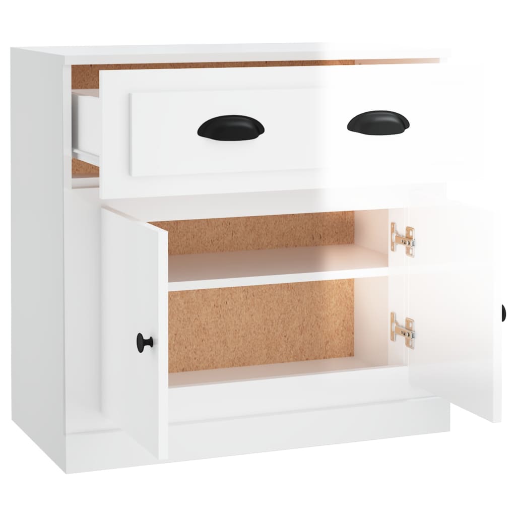 Komoda sjajna bijela 70x35,5x67,5 cm od konstruiranog drva