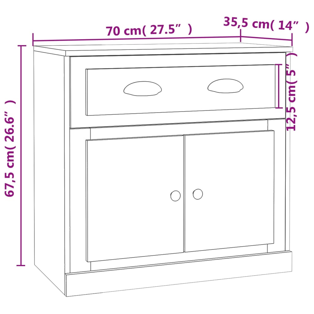 Komoda siva sonome 70x35,5x67,5 cm konstruirano drvo