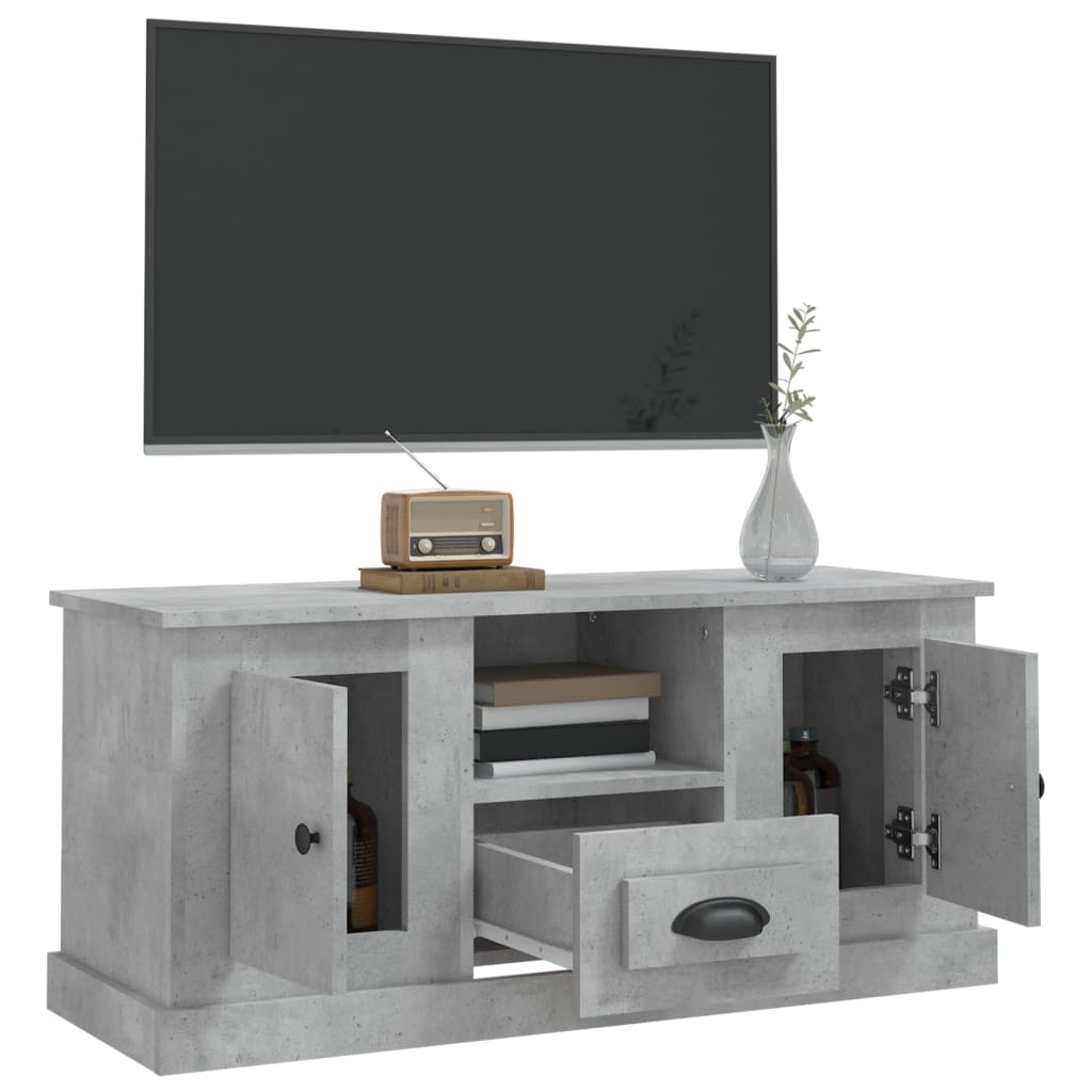 TV ormarić boja betona 100x35,5x45 cm konstruirano drvo