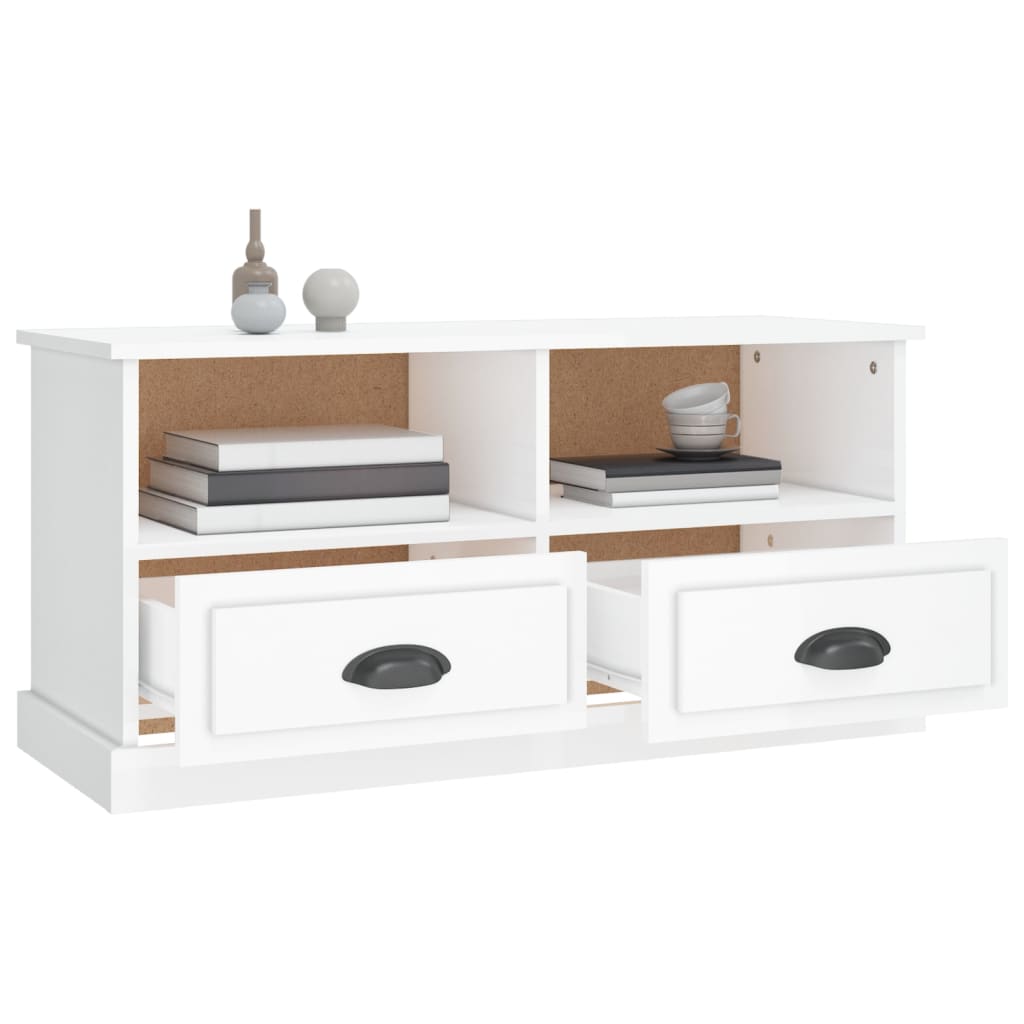 TV ormarić sjajni bijeli 93x35,5x45 cm od konstruiranog drva