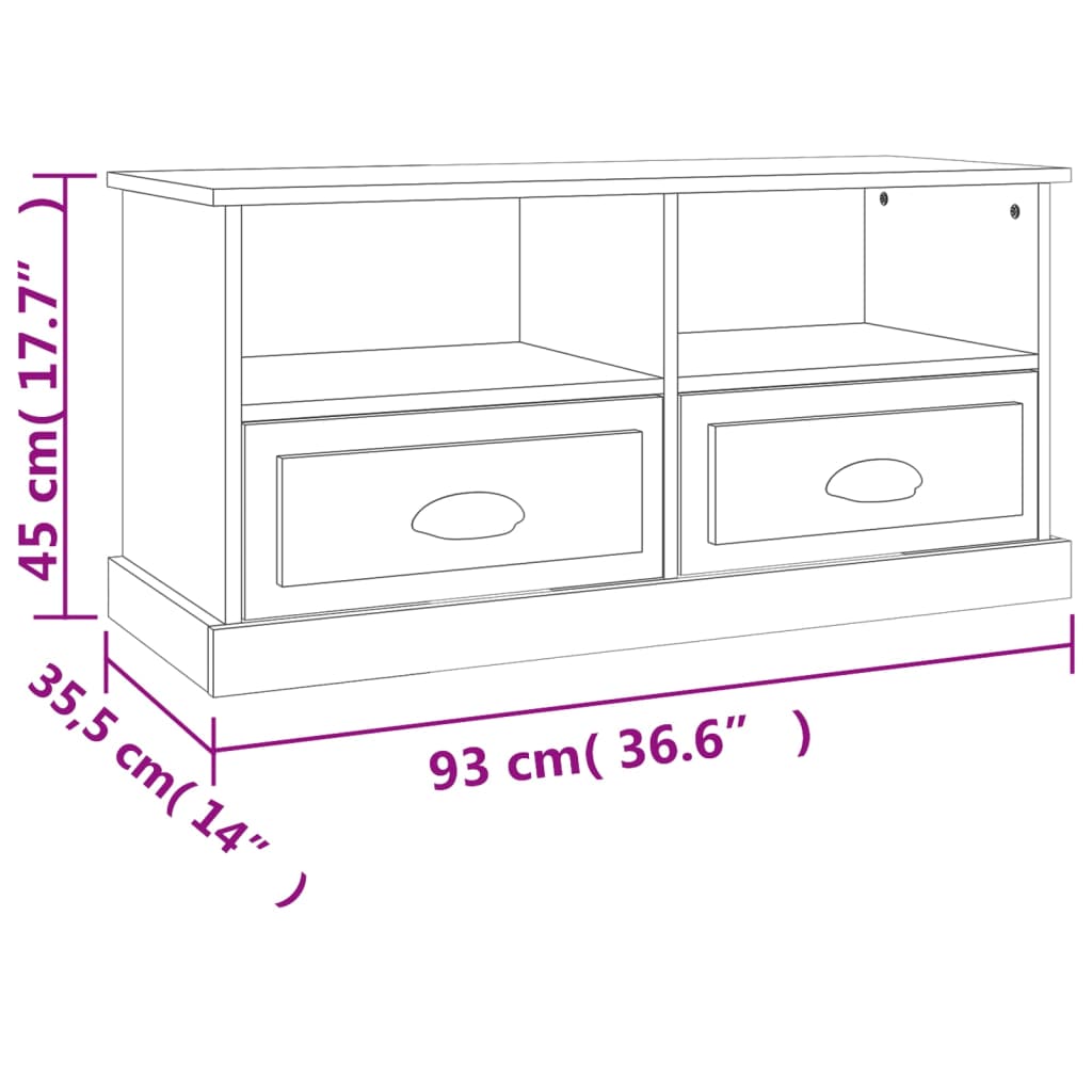 TV ormarić boja betona 93x35,5x45 cm od konstruiranog drva