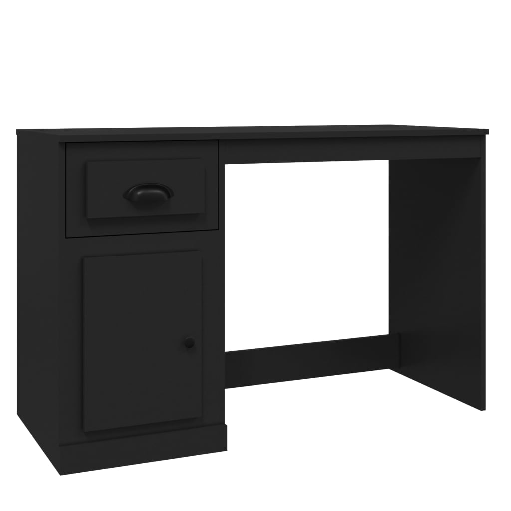 Radni stol s ladicom crni 115 x 50 x 75 cm konstruirano drvo