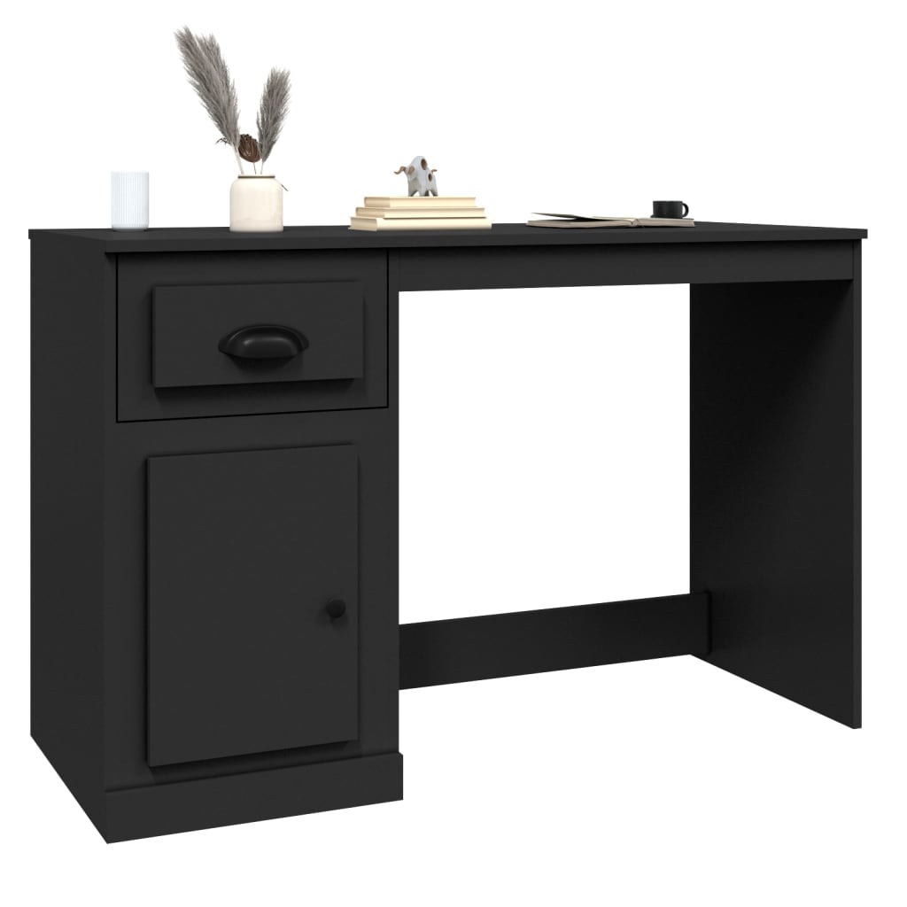Radni stol s ladicom crni 115 x 50 x 75 cm konstruirano drvo