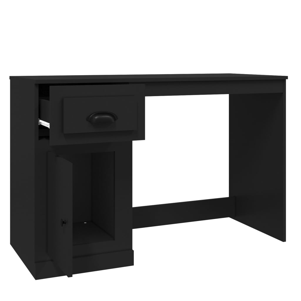 Radni stol s ladicom crni 115 x 50 x 75 cm konstruirano drvo