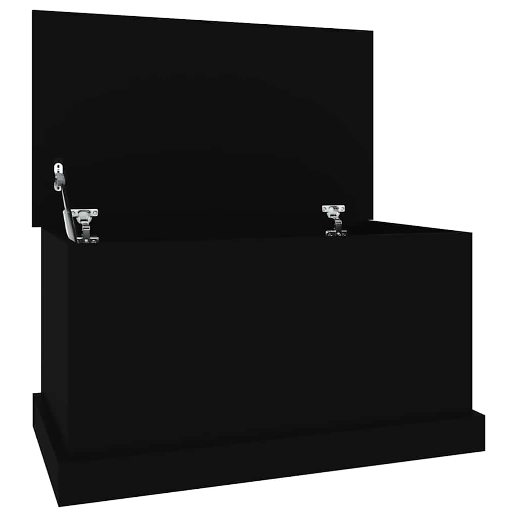Kutija za pohranu crna 70 x 40 x 28 cm od konstruiranog drva