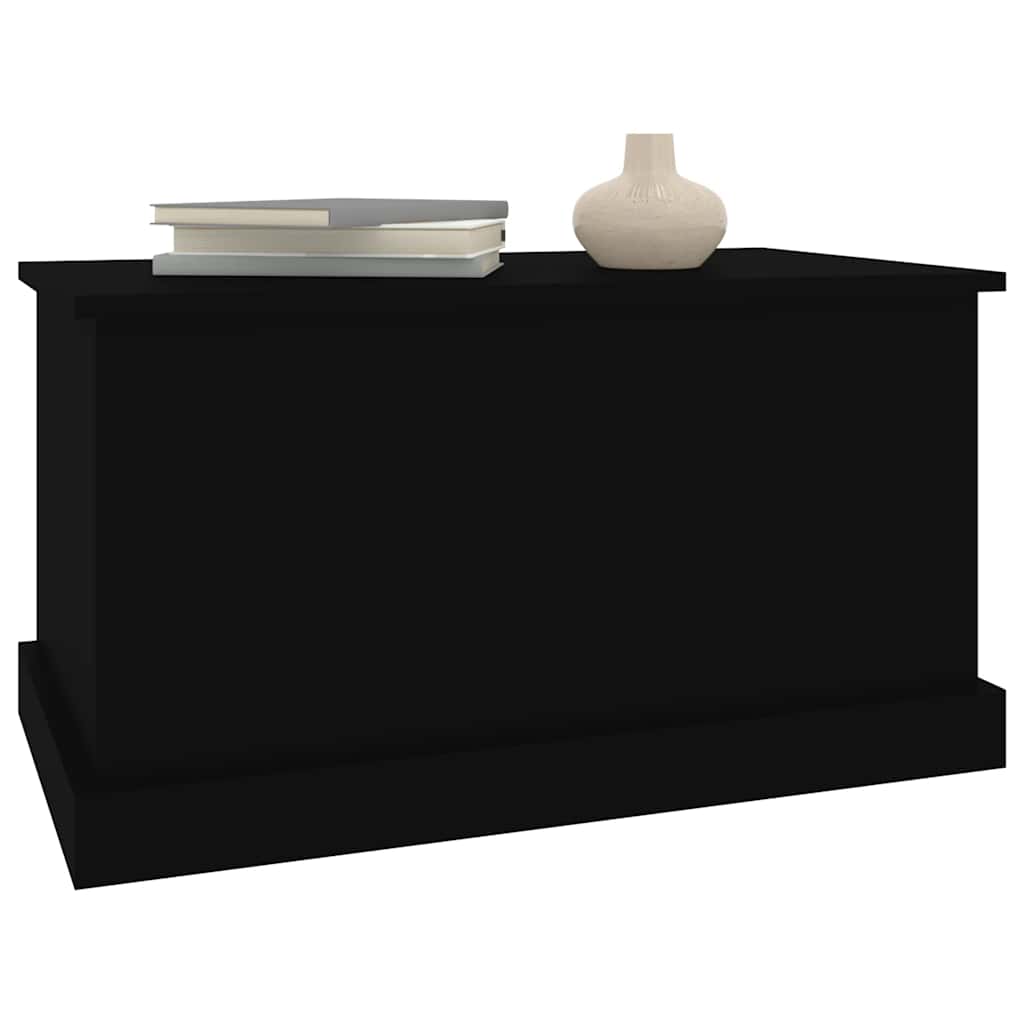 Kutija za pohranu crna 70 x 40 x 28 cm od konstruiranog drva