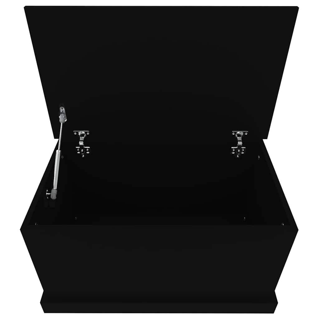 Kutija za pohranu crna 70 x 40 x 28 cm od konstruiranog drva
