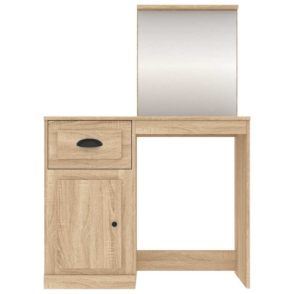 Toaletni stolić s ogledalom boja hrasta 90x50x132,5 cm drveni