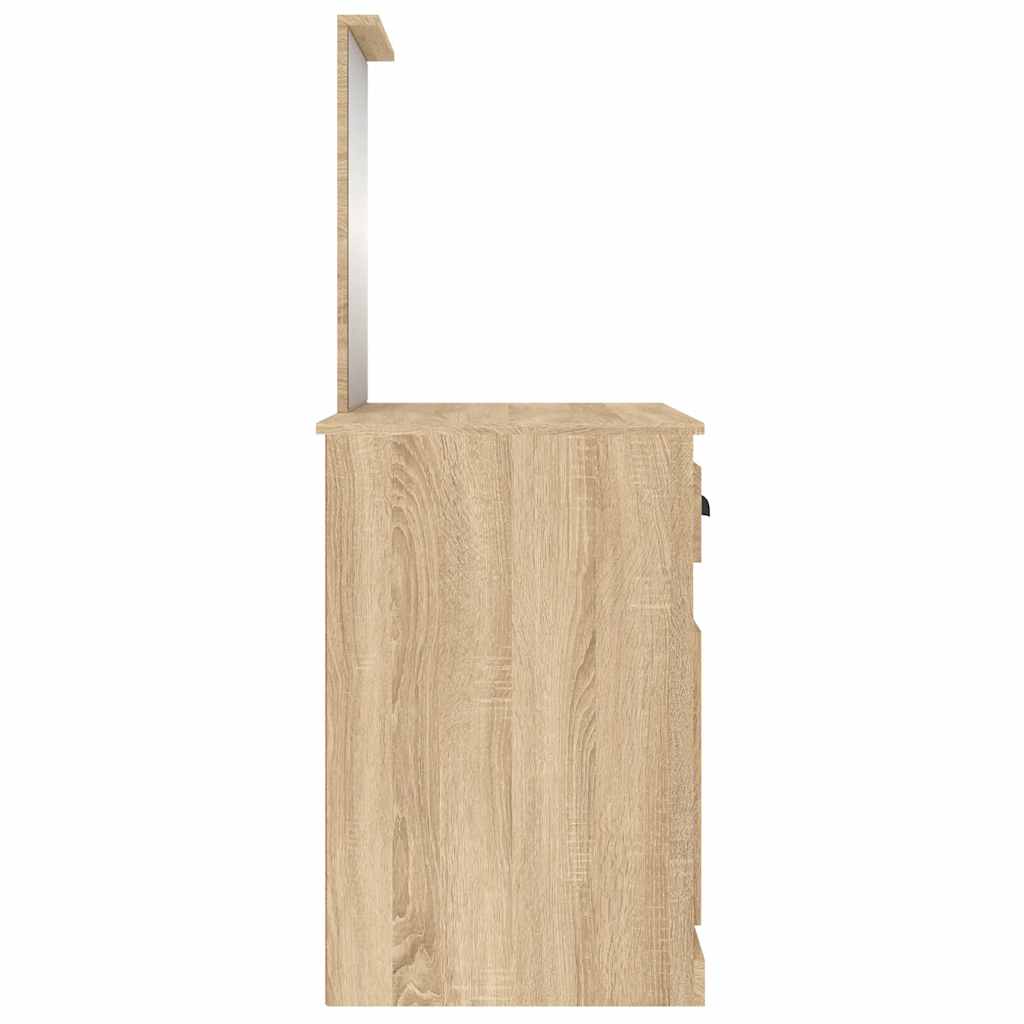 Toaletni stolić s ogledalom boja hrasta 90x50x132,5 cm drveni