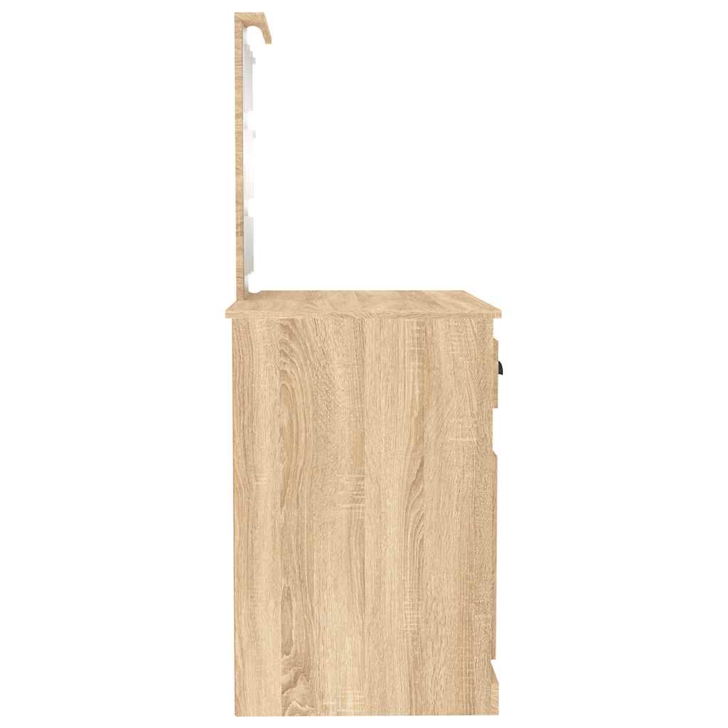 Toaletni stolić LED boja hrasta 90x50x132,5cm konstruirano drvo