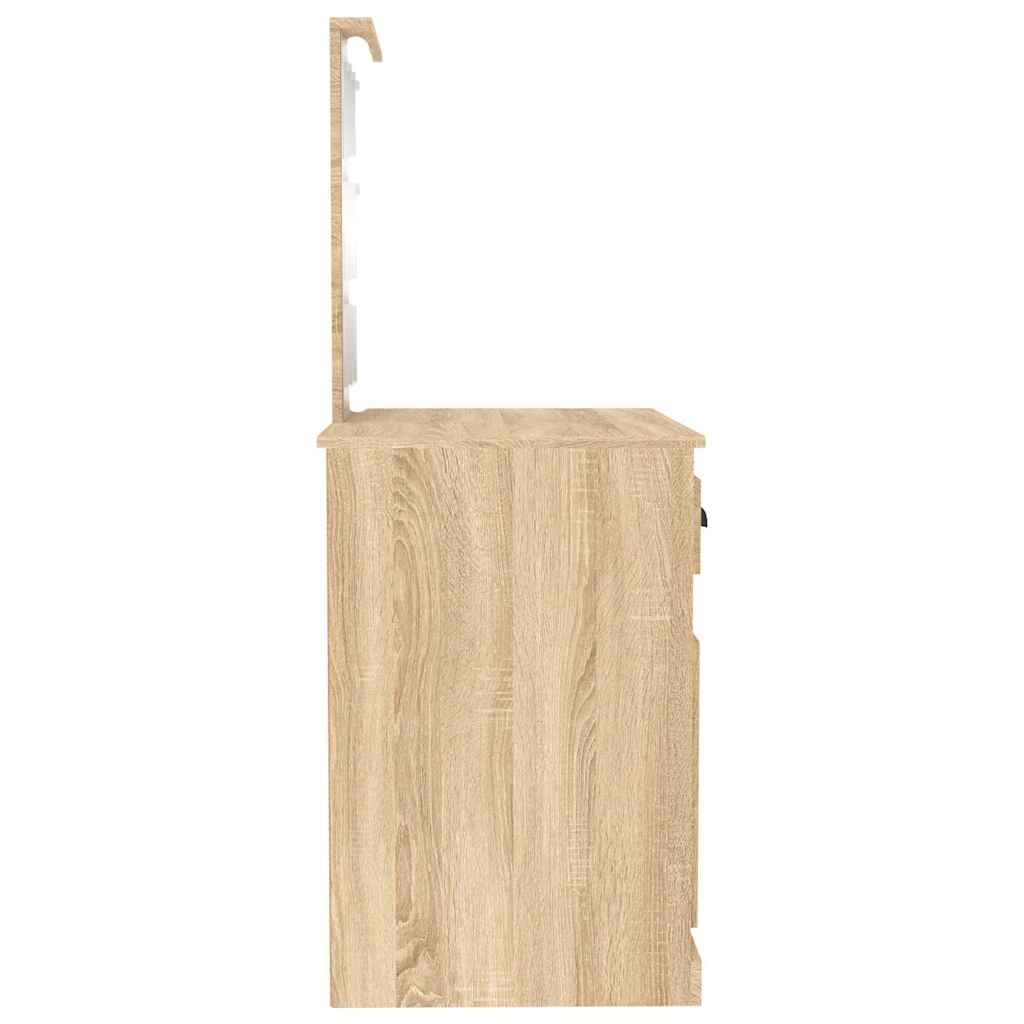 Toaletni stolić LED boja hrasta 90x50x132,5cm konstruirano drvo