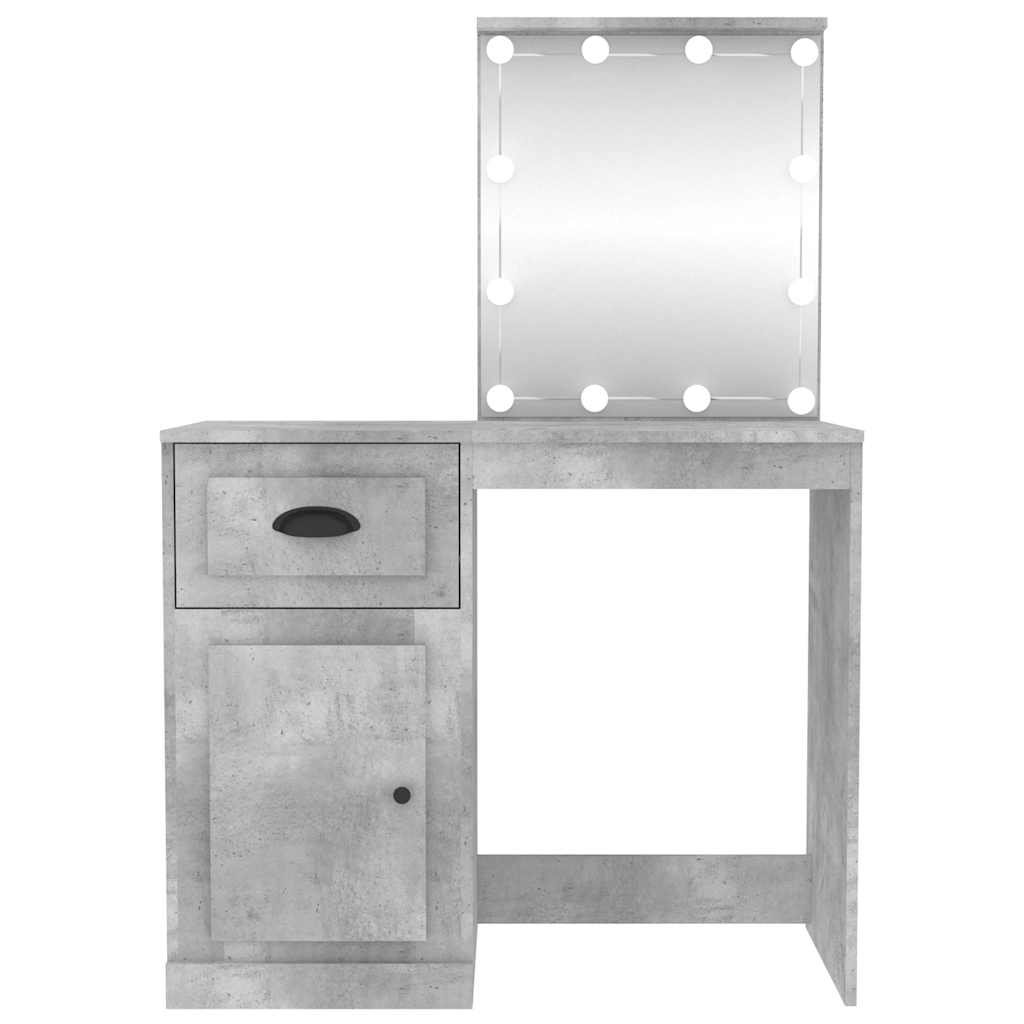 Toaletni stolić LED boja betona 90x50x132,5cm konstruirano drvo