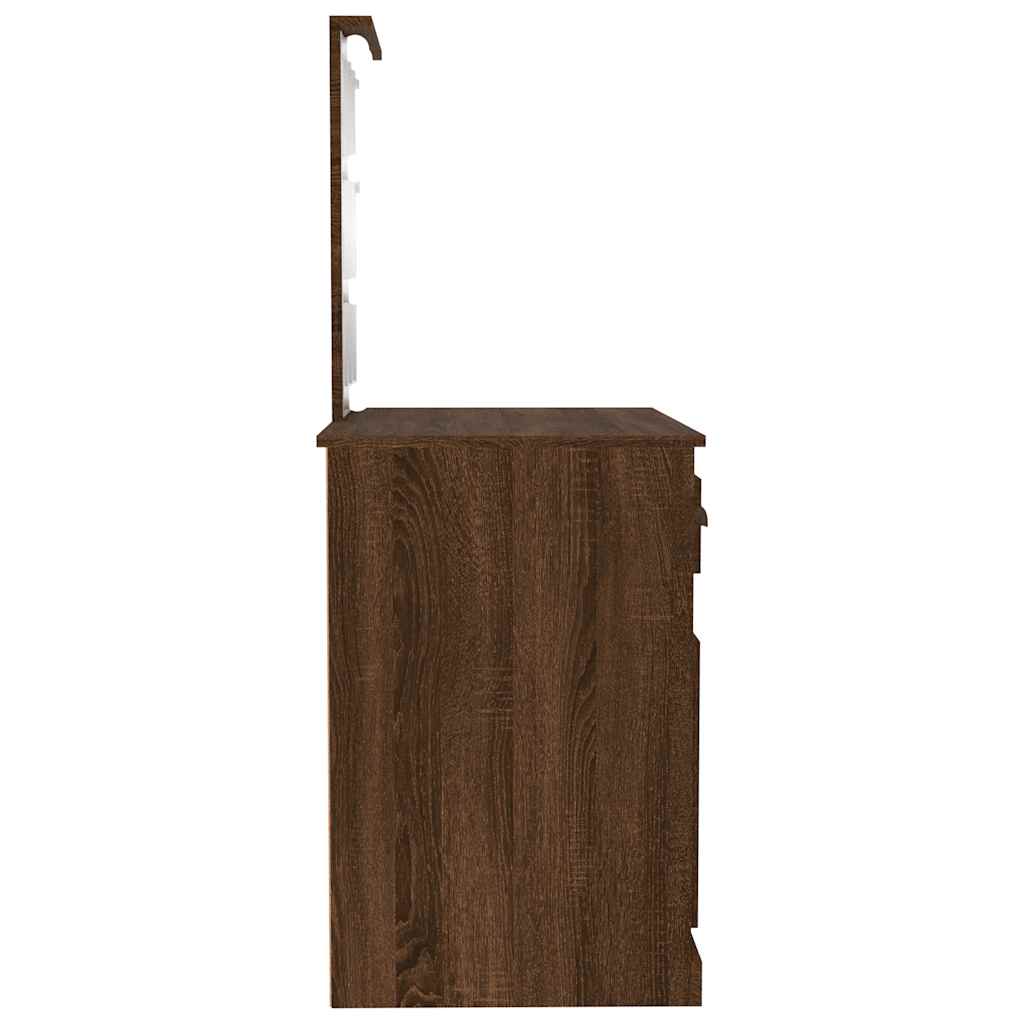 Toaletni stolić LED boja hrasta 90x50x132,5cm konstruirano drvo