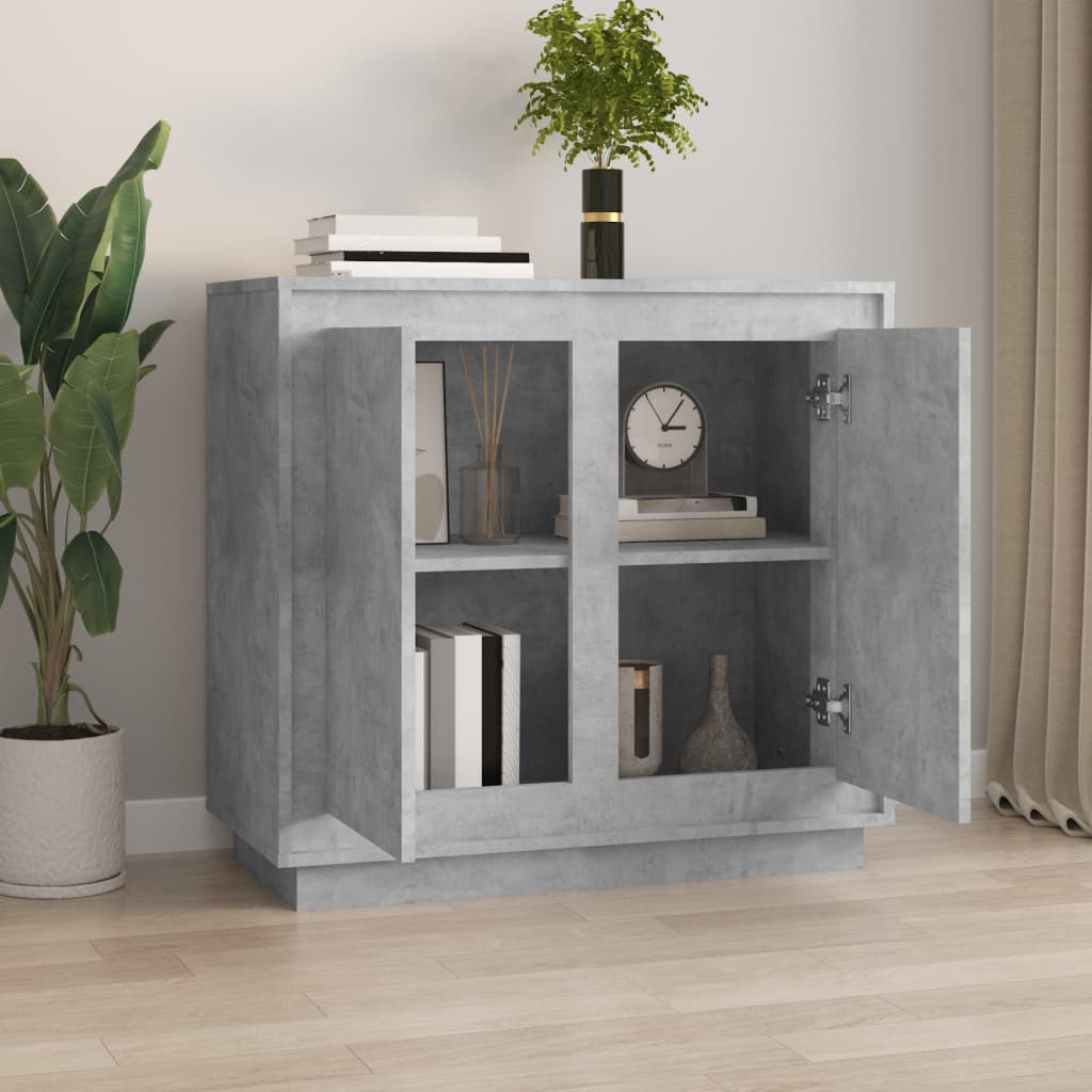 Komoda siva boja betona 80 x 34 x 75 cm od konstruiranog drva