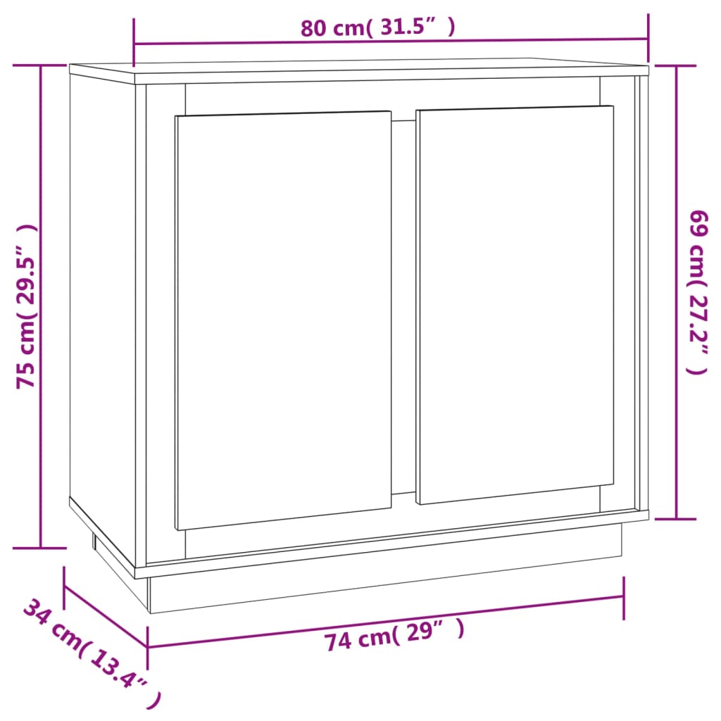 Komoda siva boja betona 80 x 34 x 75 cm od konstruiranog drva