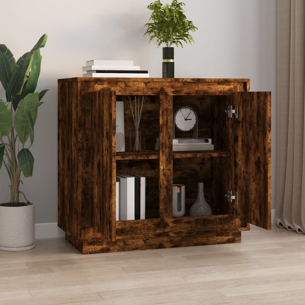 Komoda boja dimljenog hrasta 80 x 34 x 75 cm konstruirano drvo
