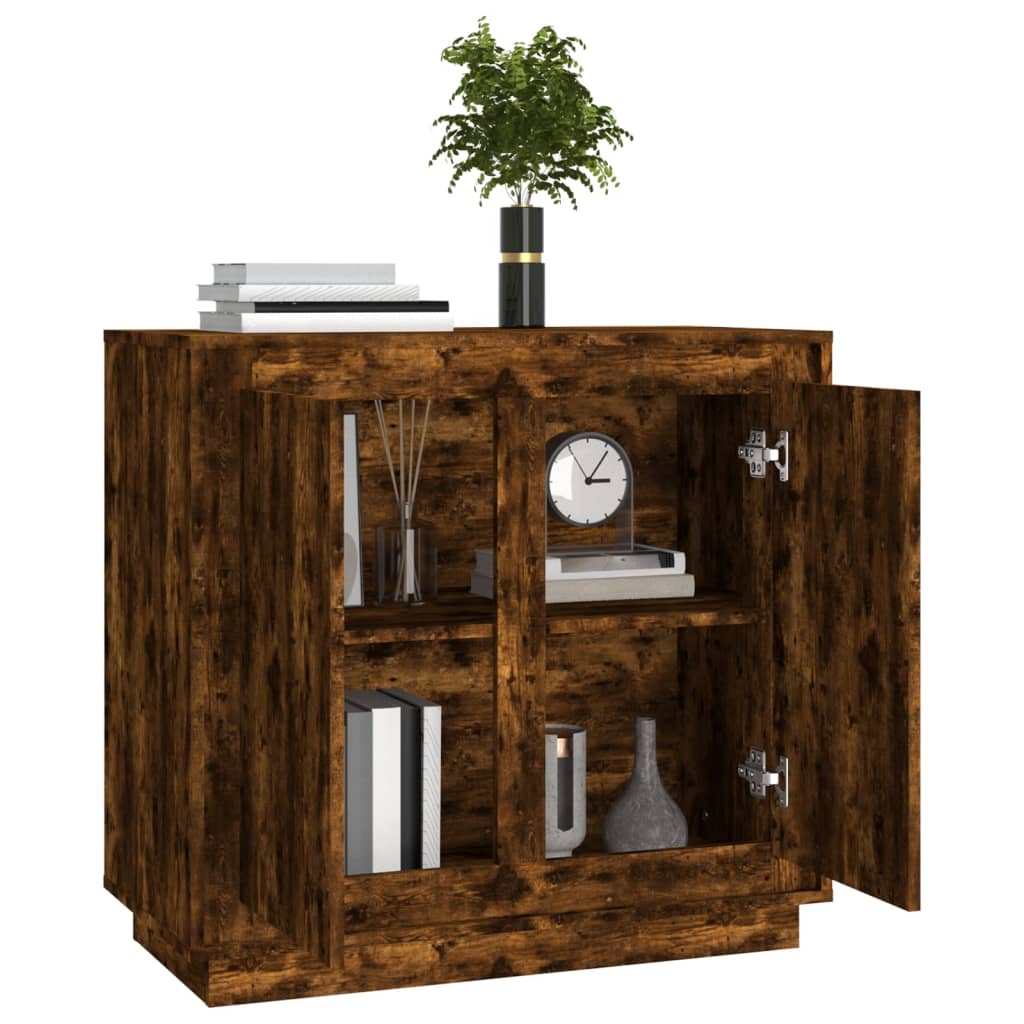 Komoda boja dimljenog hrasta 80 x 34 x 75 cm konstruirano drvo