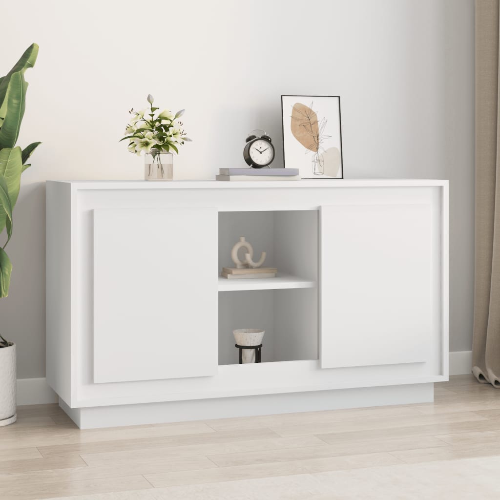 Komoda bijela 102 x 35 x 60 cm od konstruiranog drva