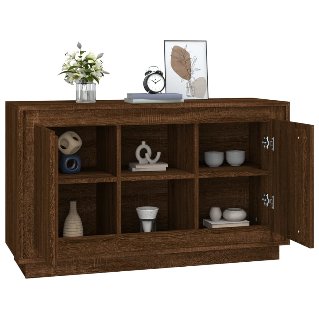 Komoda boja smeđeg hrasta 102x35x60 cm konstruirano drvo