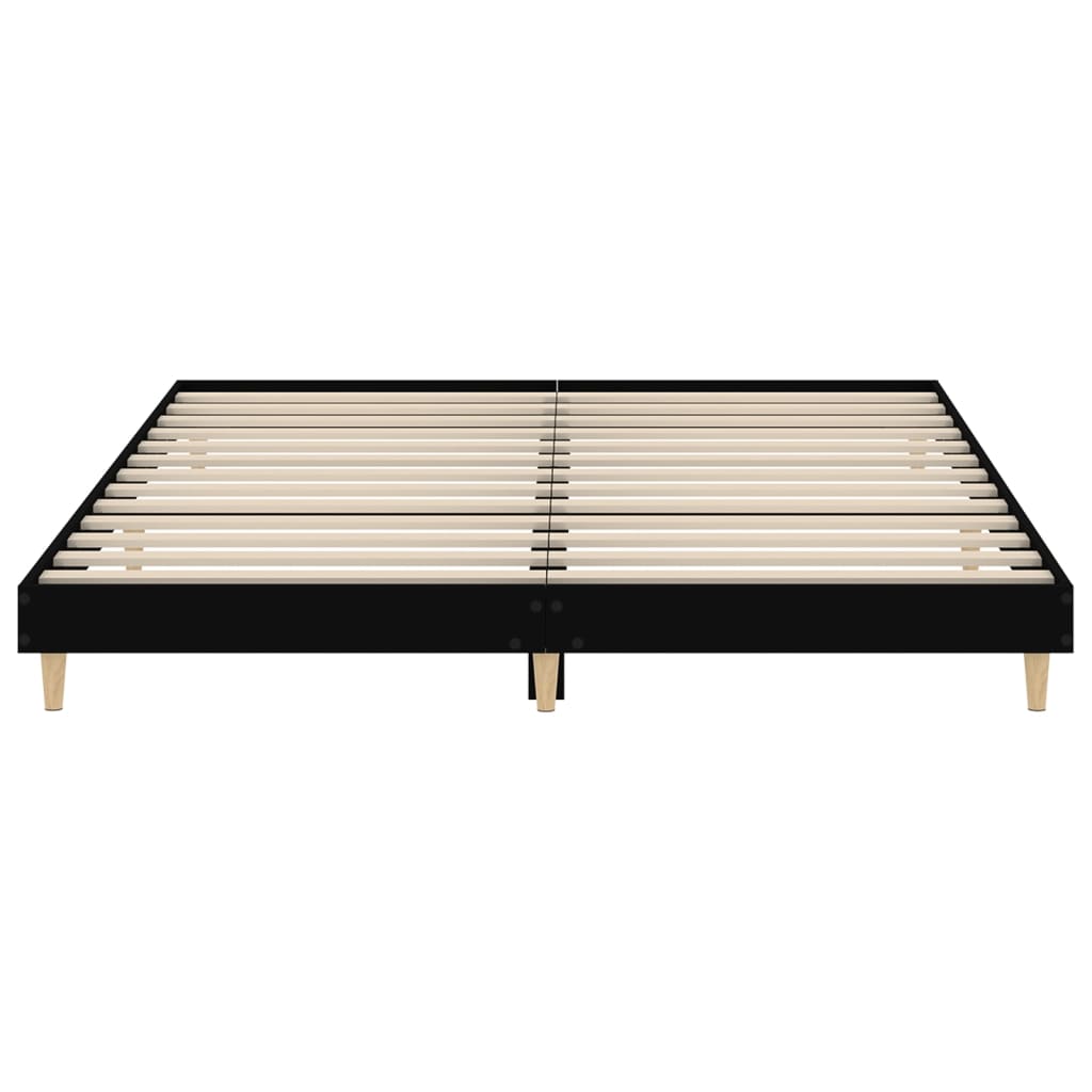 Okvir za krevet crni 200 x 200 cm konstruirano drvo