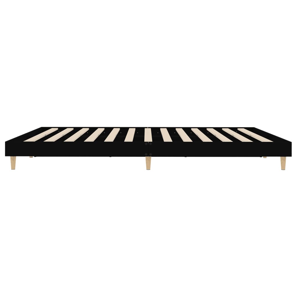 Okvir za krevet crni 200 x 200 cm konstruirano drvo