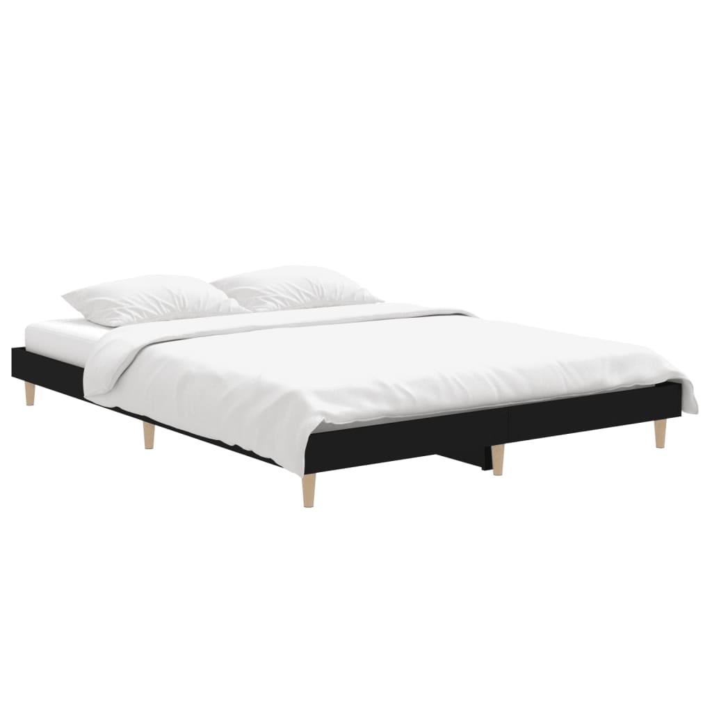 Okvir za krevet crni 140x190 cm konstruirano drvo