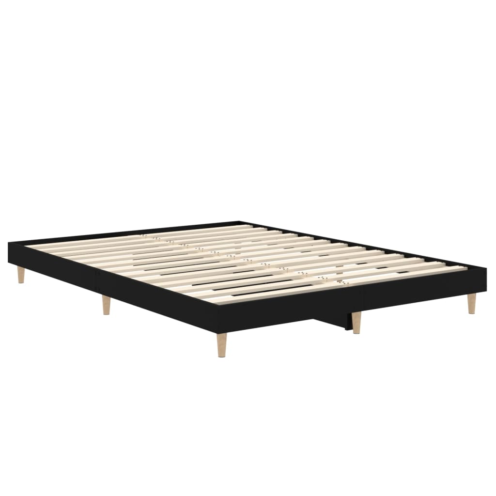 Okvir za krevet crni 140x190 cm konstruirano drvo