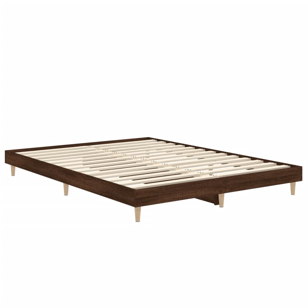 Okvir za krevet smeđi hrast 135x190 cm konstruirano drvo
