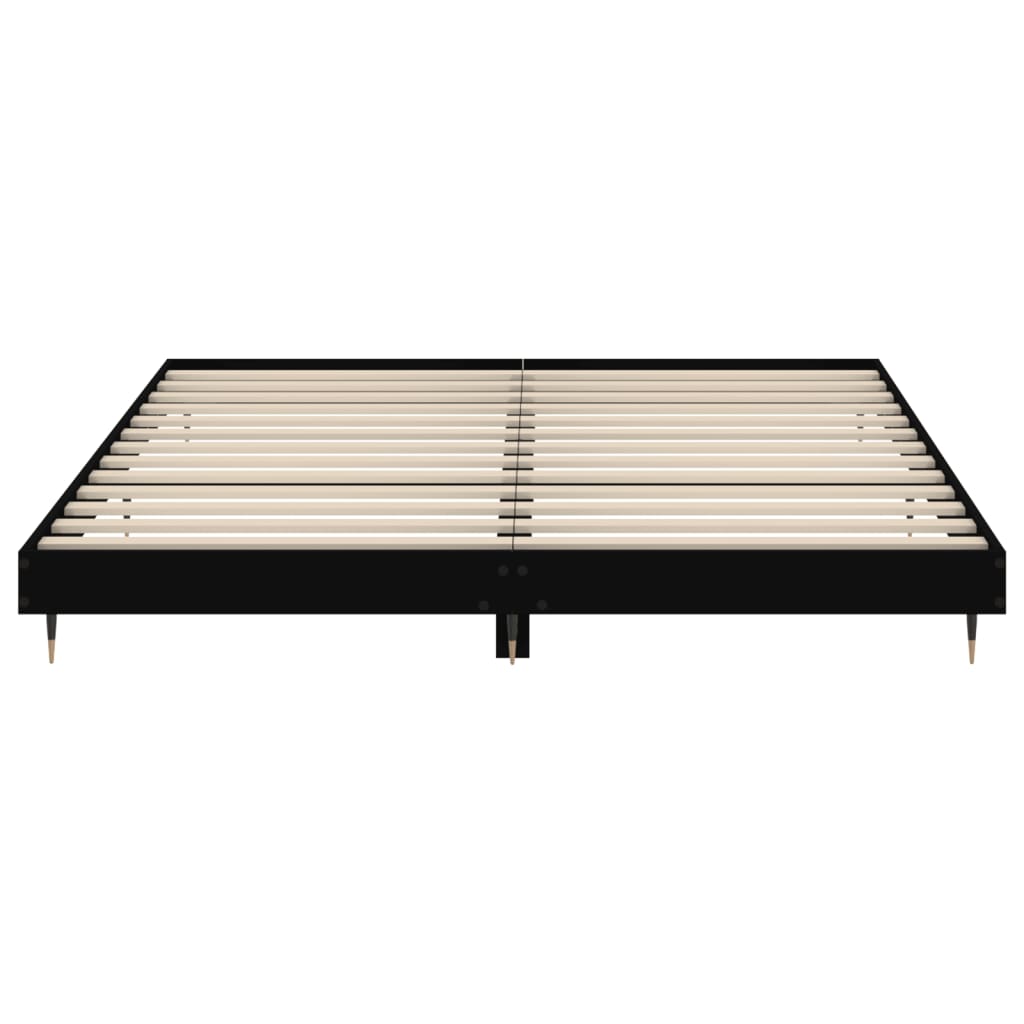 Okvir za krevet crni 200 x 200 cm konstruirano drvo